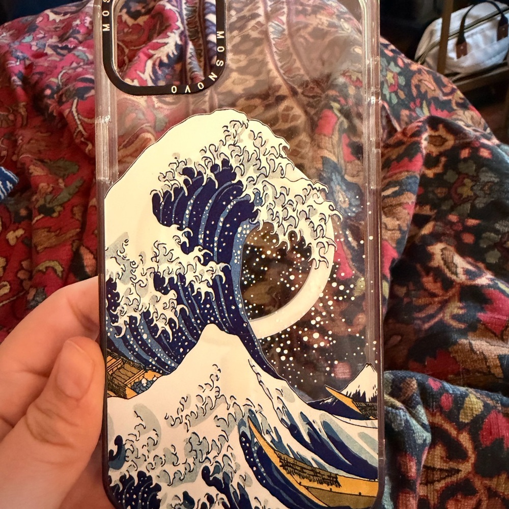 Clear iPhone 14 Plus Case- The Great Wave- MAGSAFE